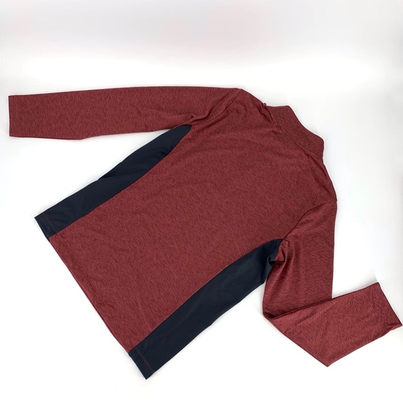 Asics NWT Mens' Heathered Red Cold Weather 1/4 Zip Long Sleeve Shirt, Medium - Picture 3 of 15